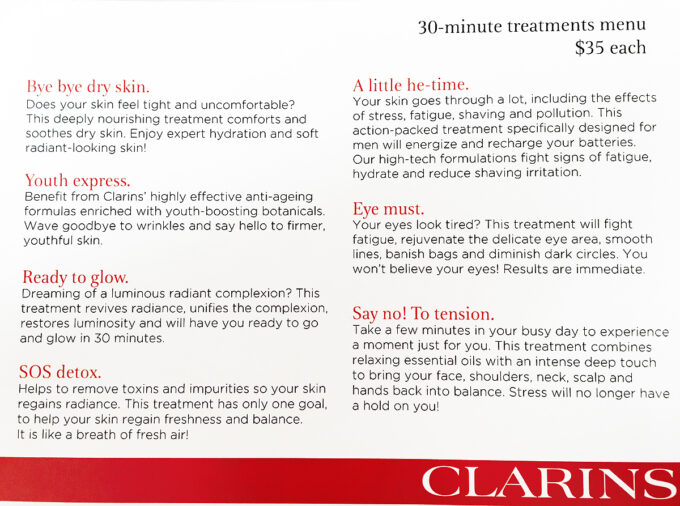 Clarins Open Spa Toronto