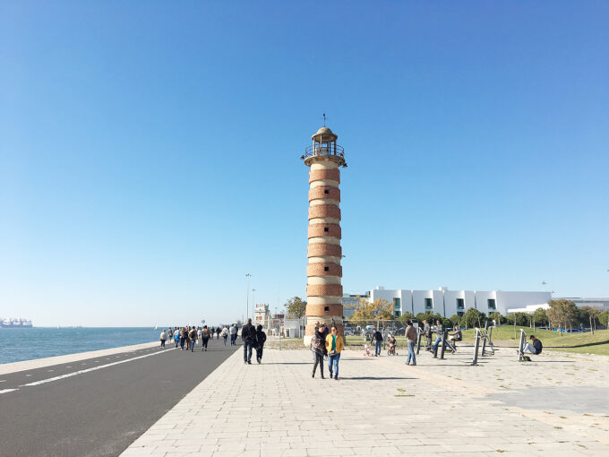 The pedestrian and bicycle path along the River Tagus in Belem - there are plenty of exercise equipment that the locals use! Imagine working out to this view!