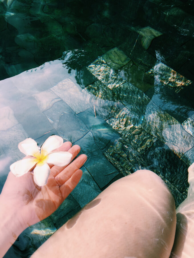 Indulging in my Maison557 Villa Suite pool. This private pool is for the villa guests' own personal use! It's cleaned daily and you can enjoy breakfast by the pool every morning!