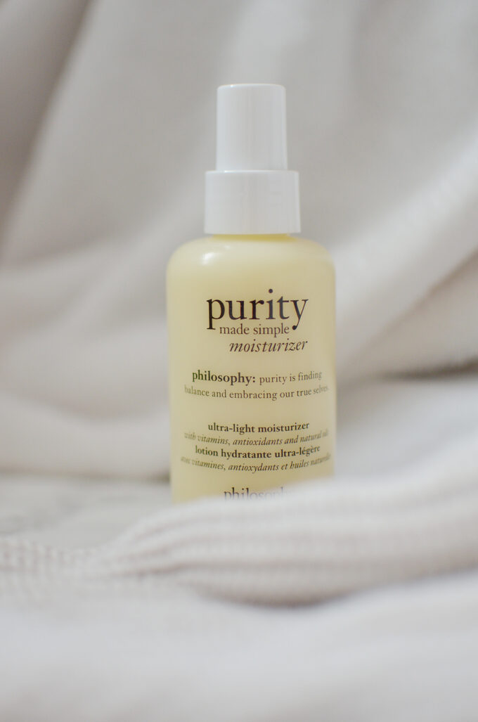 Joining the cleanser is the recently released Philosophy Pure Made Simple Moisturizer. This lightweight moisturizer is perfect for all skin types.