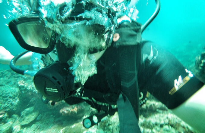 Best picture I took of myself scuba diving in Phi Phi Island