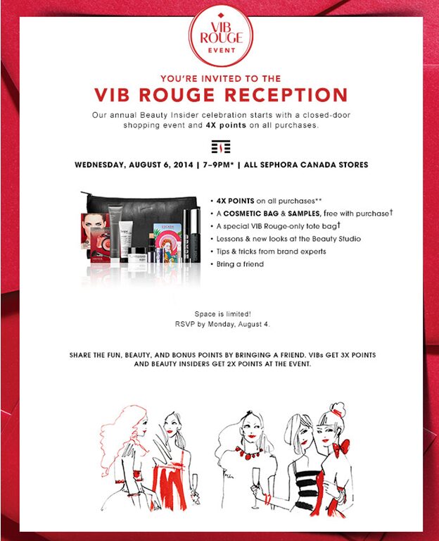 Sephora VIB Rouge Reception Event - Canada (2-4x Points Event)
