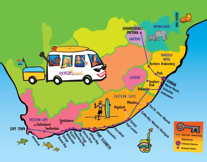 Country-wide Hop On Hop Off Bus | BazBus South Africa Day Tours.